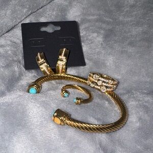 Gold and Turquoise Jewelry Set for Tonya🩵